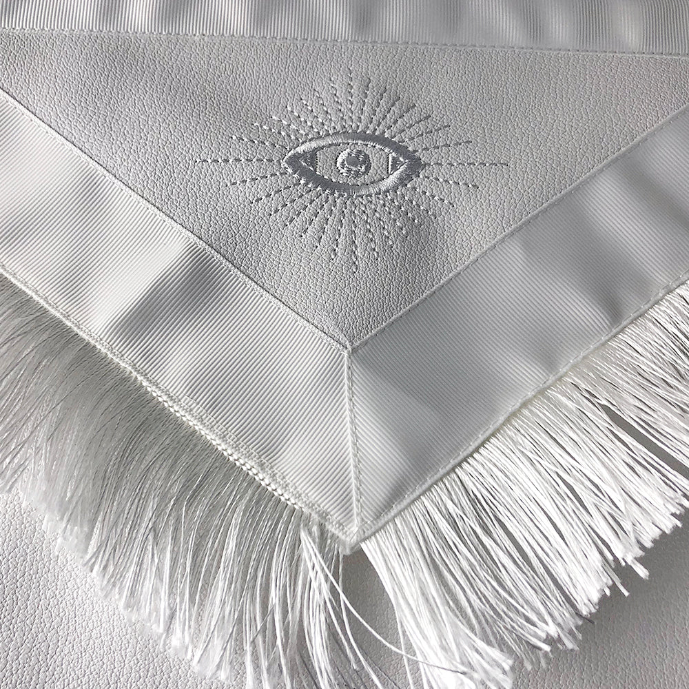 Masonic Blue Lodge Master Mason White Apron w/ Fringe mysite