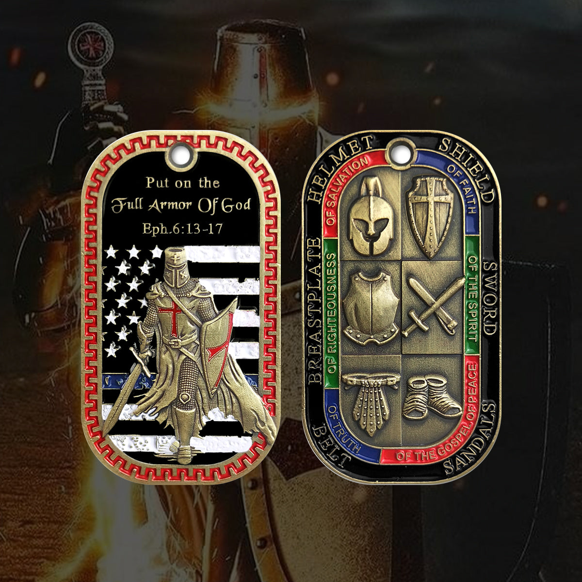 Put on The Whole Armor of God Dog Tag Pendant Necklace mysite