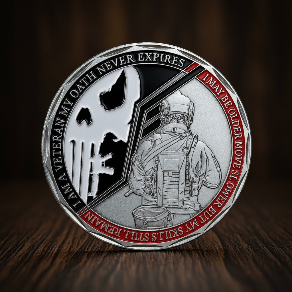 Veterans Oath Challenge Coin Served Never Expired Medallion Gift mysite