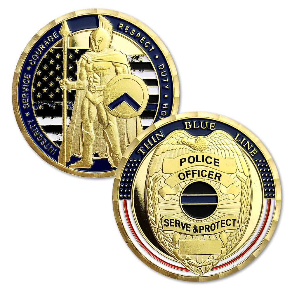 5 Pcs Thin Blue Line Police Challenge Coin Gift Set mysite
