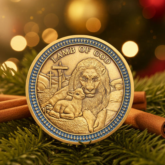 Lamb Of God Lion And Lamb Challenge Coin Religious Gift Coin mysite