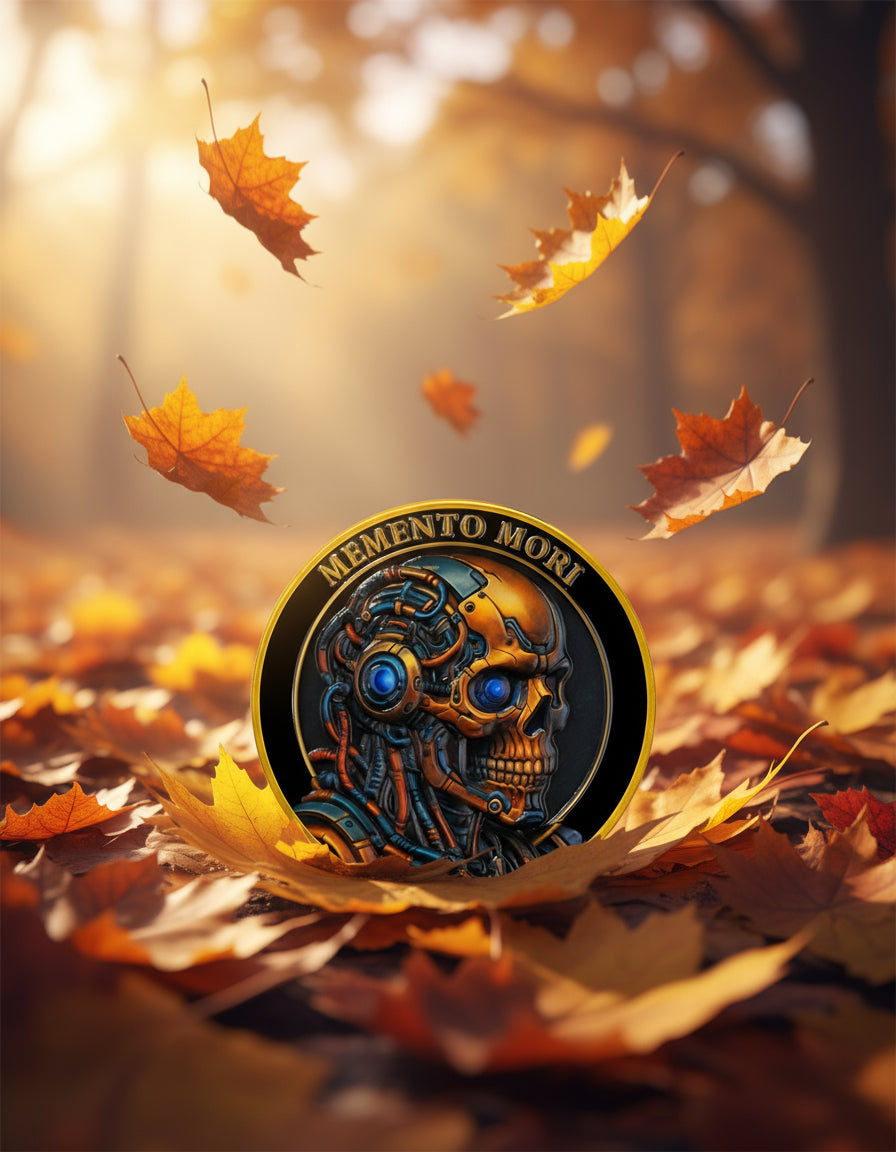 Memento Mori & Tempus Futuristic Mechanical Skull Coin mysite