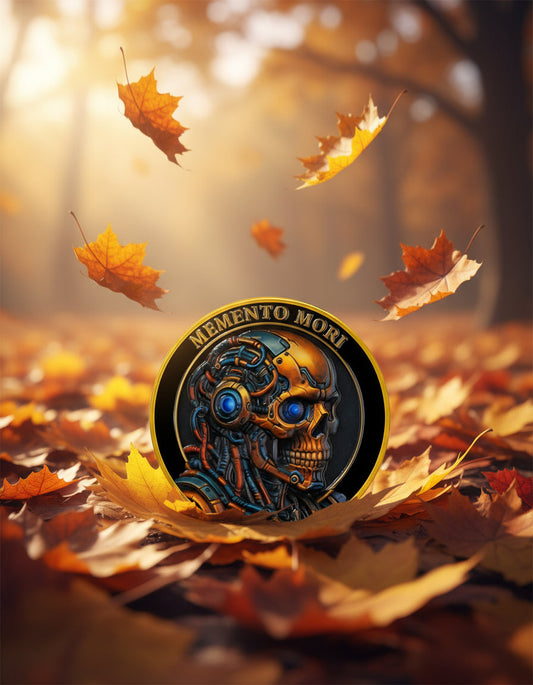 Memento Mori & Tempus Futuristic Mechanical Skull Coin mysite
