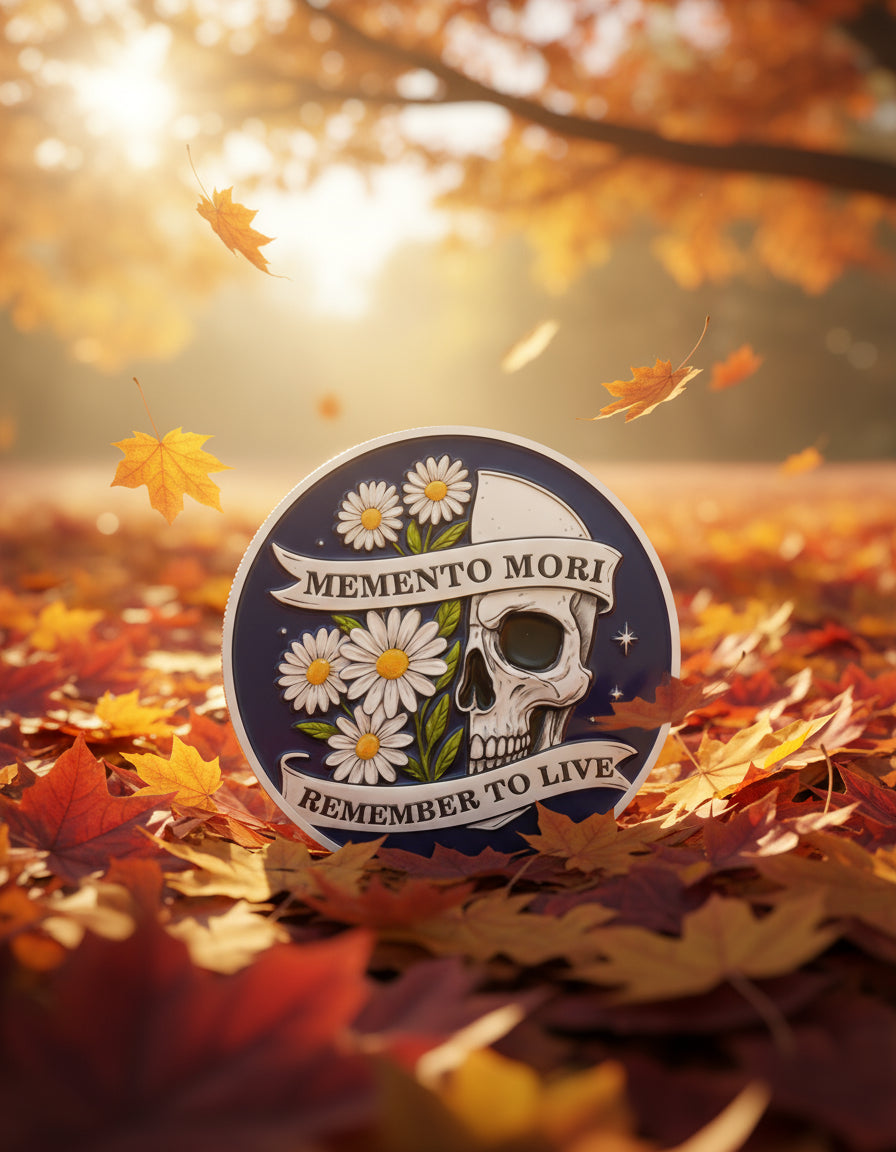 Memento Mori Coin Blooming Daisy Skull Challenge Coins mysite