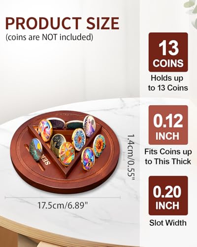Solid Wood AA Coin Holder Display Holds 13 Coins mysite