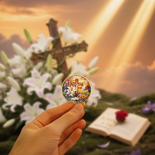 Jesus Crucifixion Garden Christian Challenge Coin mysite