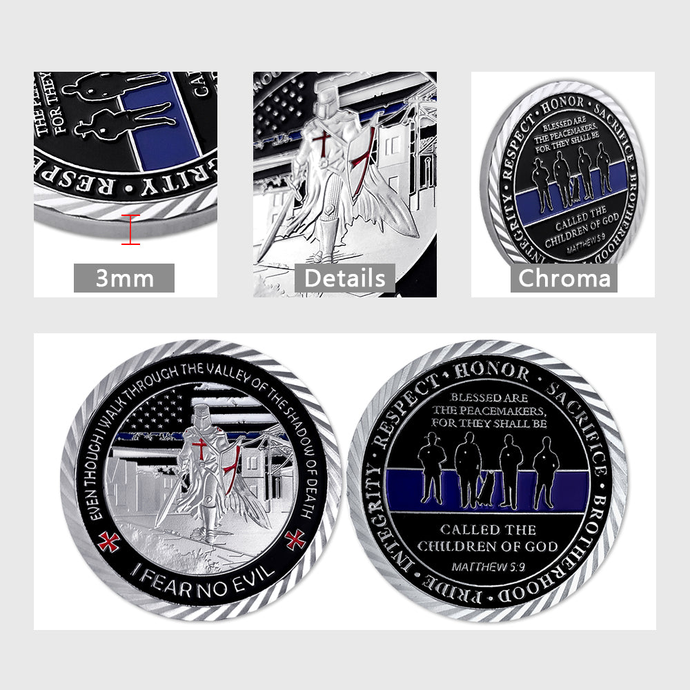 Police Justice Warrior Blue Lives Matter Challenge Coin mysite