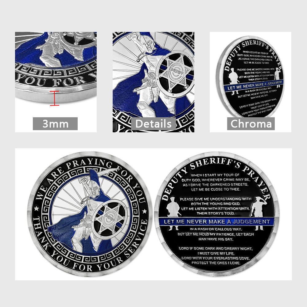 Deputy Sheriff's Prayer Spartan Warrior Police Challenge Coin mysite