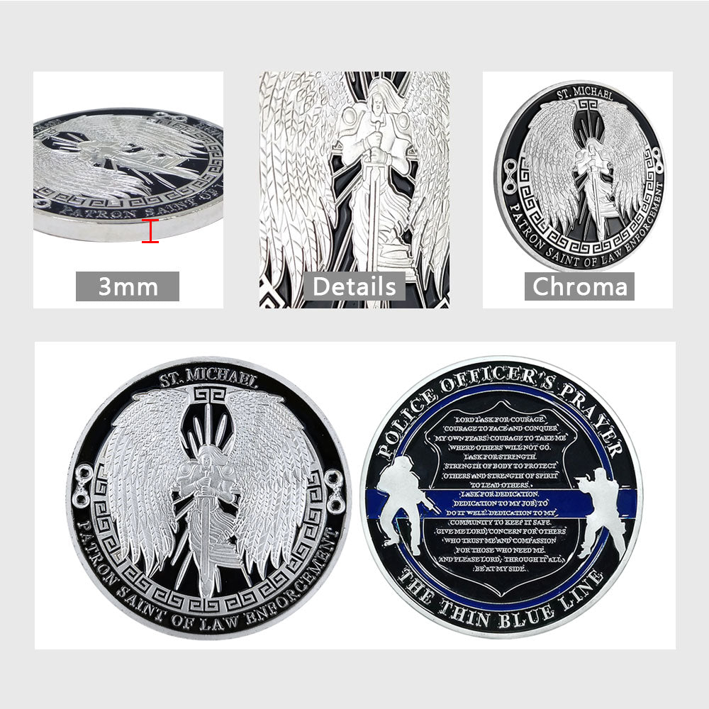 Guardian Angel Police Prayer Challenge Coin Sliver Religious Gift Coin mysite