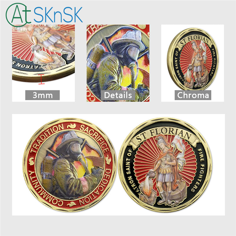 US Firefighter Motto St Florian Challenge Coin mysite