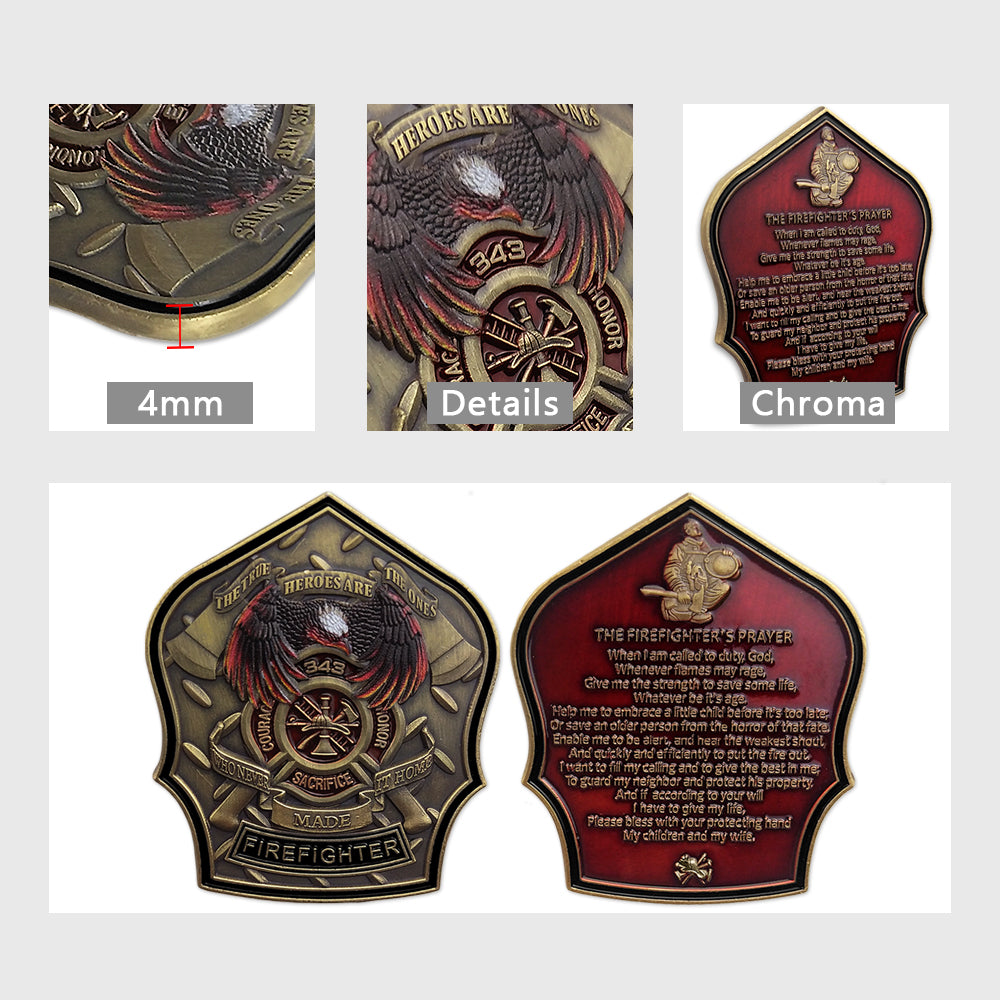 Firefighter Prayer 911 Fallen Hero Challenge Coin mysite