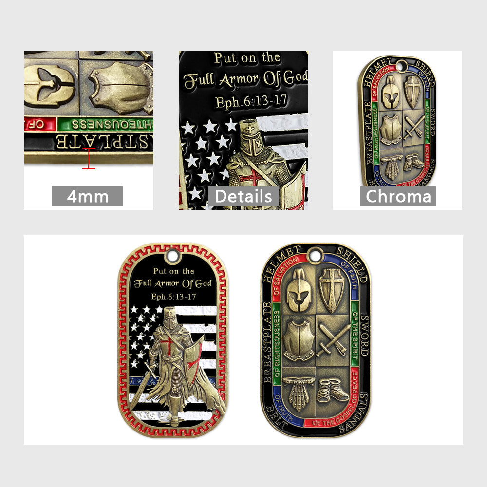 Put on The Whole Armor of God Dog Tag Pendant Necklace mysite