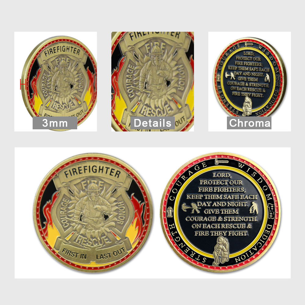 First In Last Out Firefighter Prayer Challenge Coin mysite
