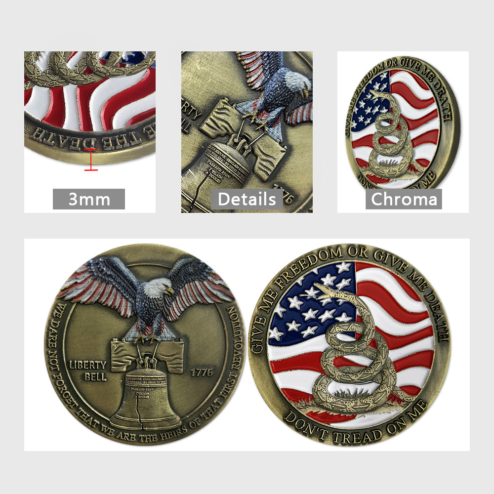 1776 American Kenndy Liberty Bell Challenge Coin-AtSKnSK mysite