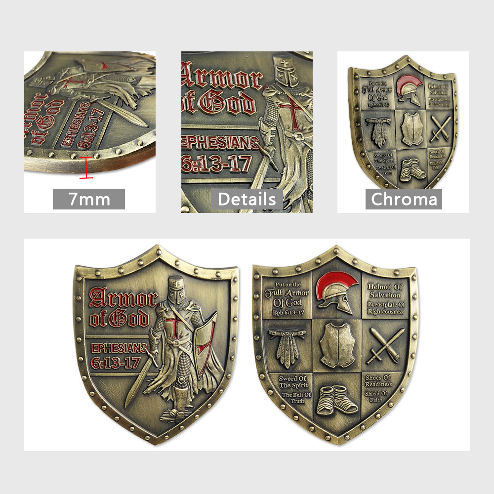 5 Pcs Armor of God Military Challenge Coin Gift Set mysite