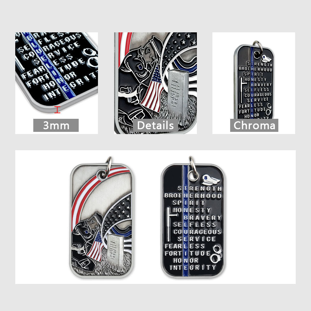 Police Commmorative Prayer Dog Tag Featured Challenge Coin Blue Lives Matter mysite