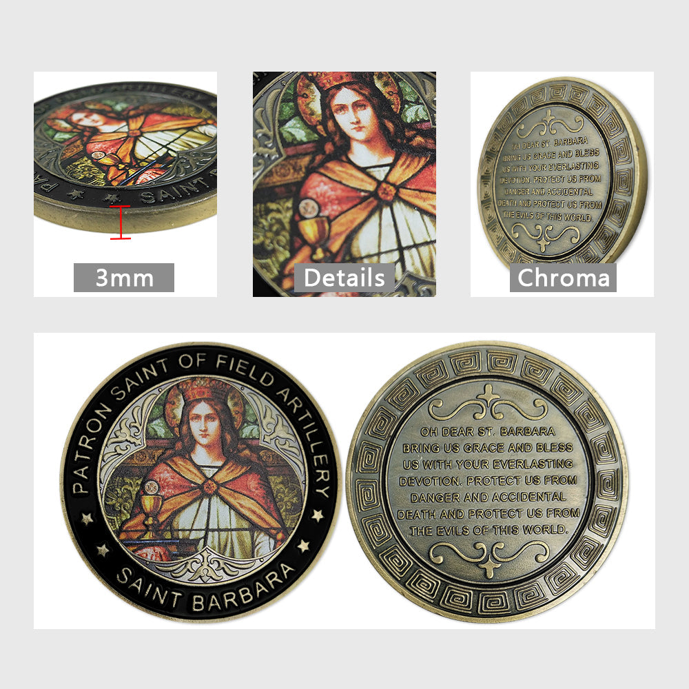 St Barbara Patron Saint of Artillery Oath Prayer Challenge Coin Military Badge mysite