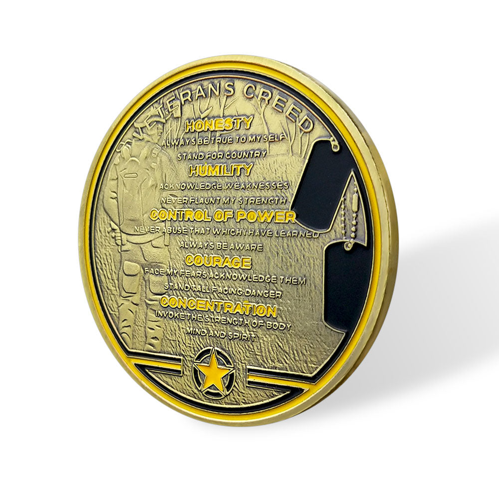 Military Challenge Coin Veteran Glory Creed Thank You Gift-AtSKnSK mysite