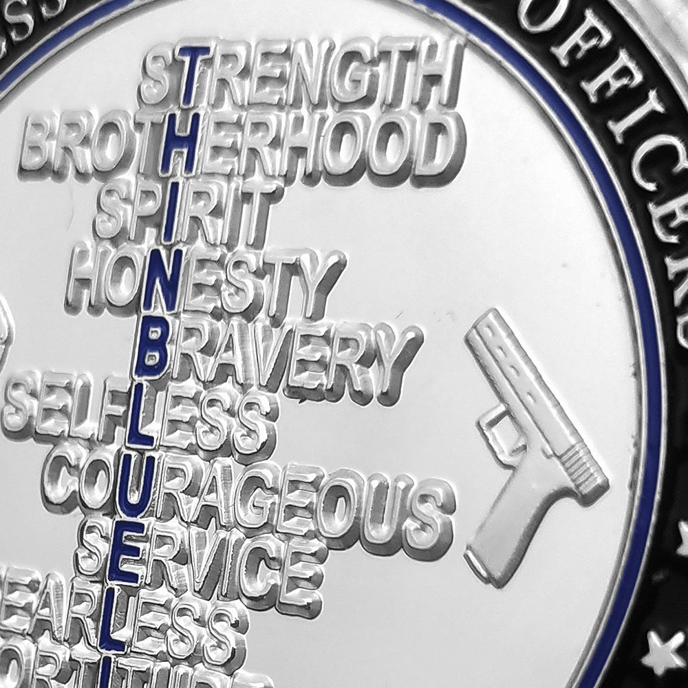 Warrior With Spear and Shield Challenge Coin Thin Blue Line Police Officers Gift Coin mysite