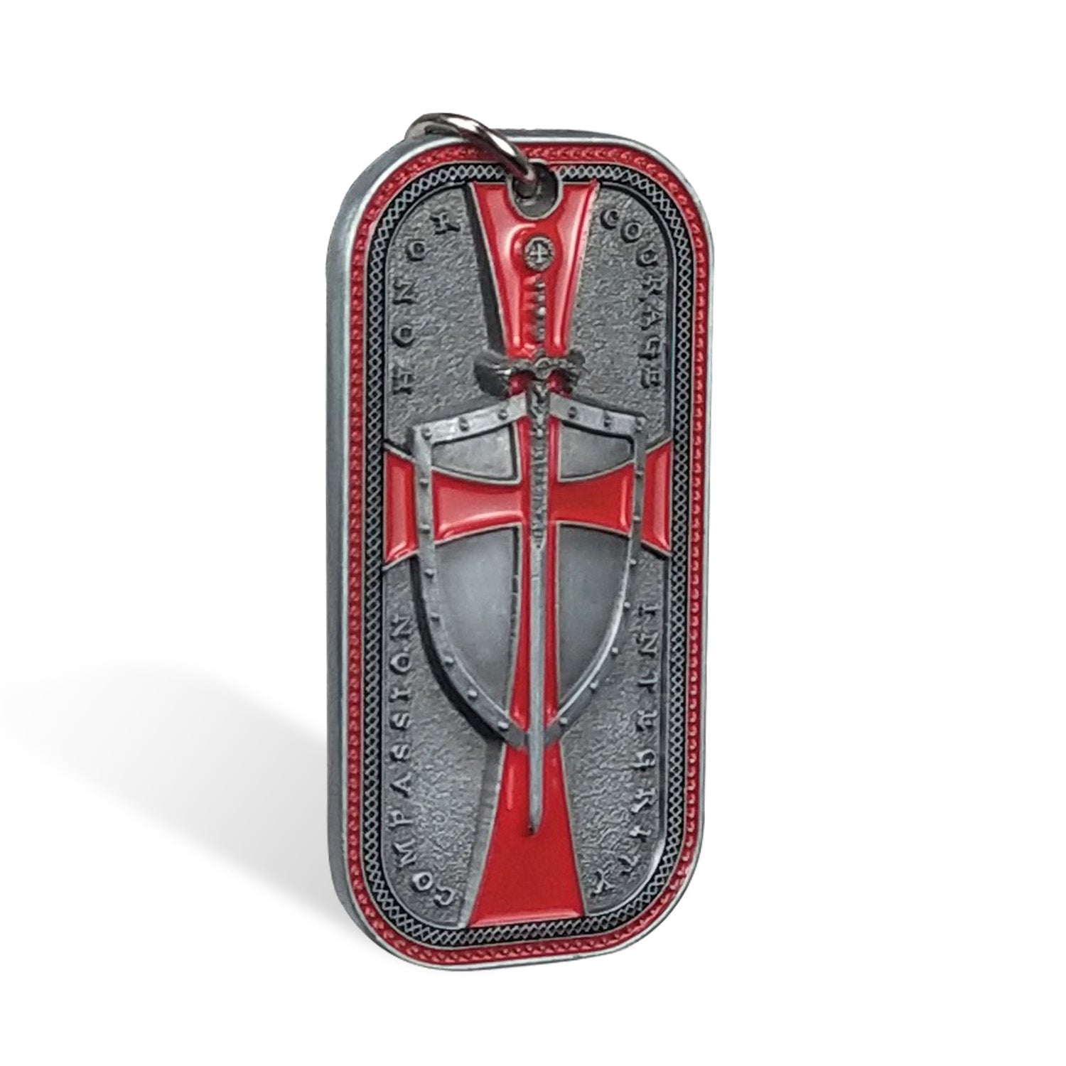 Knights Templar Cross Dog Tag Crusader Sword and Shield Life Creed Necklace mysite