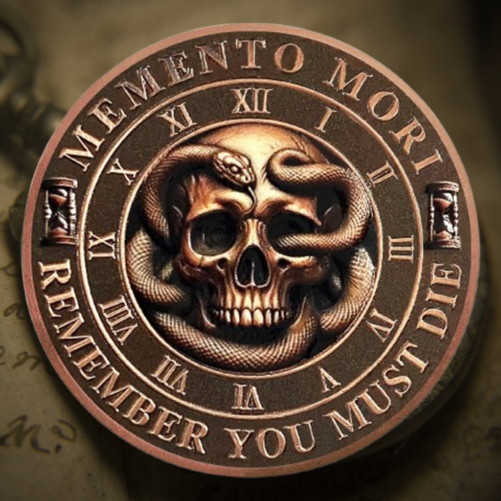 Daily Stoic Reminder Memento Mori Coin Skull Challenge Coins mysite