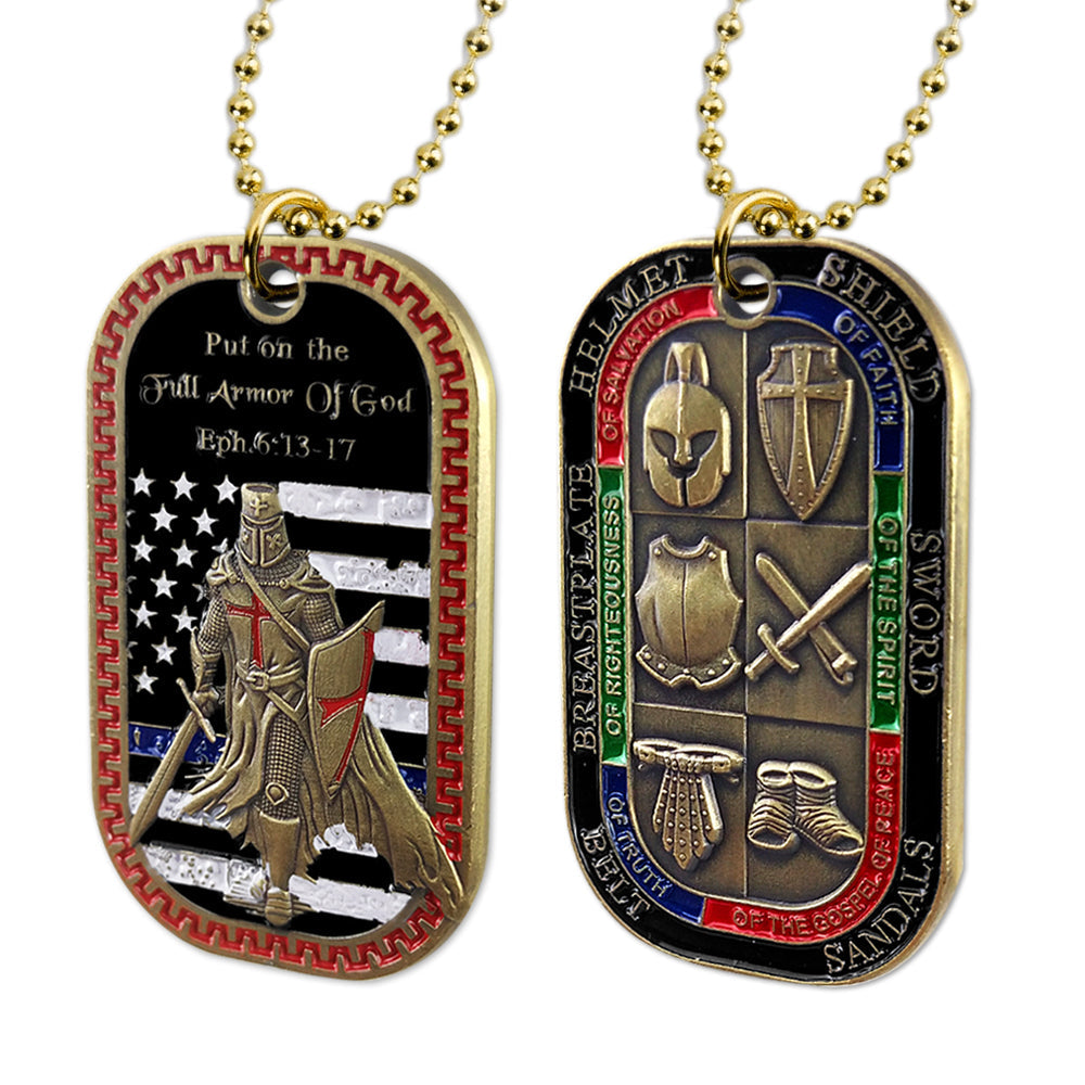 Put on The Whole Armor of God Dog Tag Pendant Necklace mysite