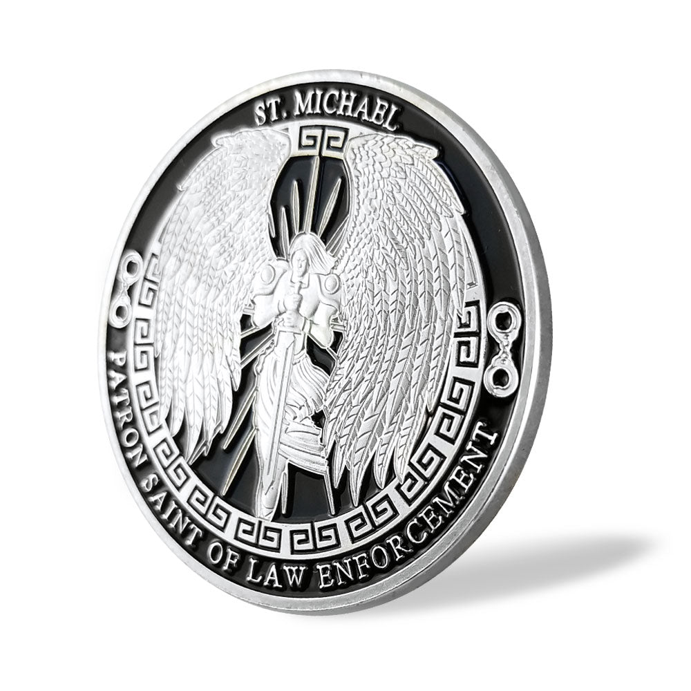 Guardian Angel Police Prayer Challenge Coin Sliver Religious Gift Coin mysite