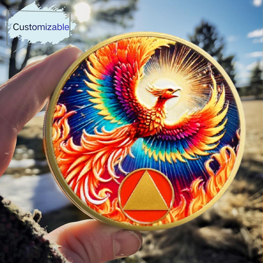 Personalized Rebirth in Fire Phoenix of Light Sobriety Coin mysite
