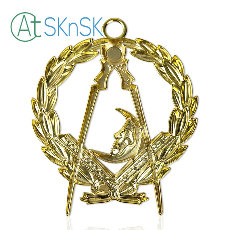 Masonic Junior Deacons Gold Jewel Pendant the Compass Moon Symbol mysite