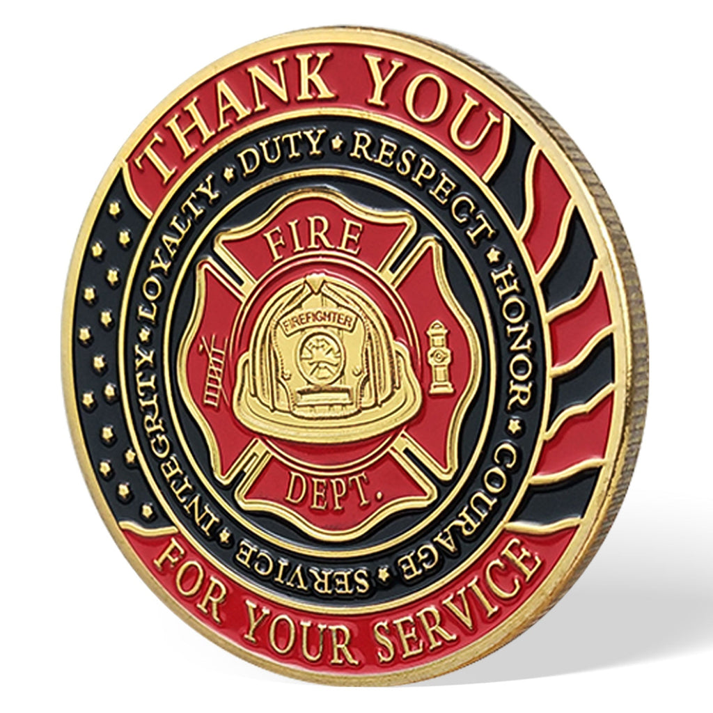 Firefighter Challenge Coin Thank You for Your Service mysite