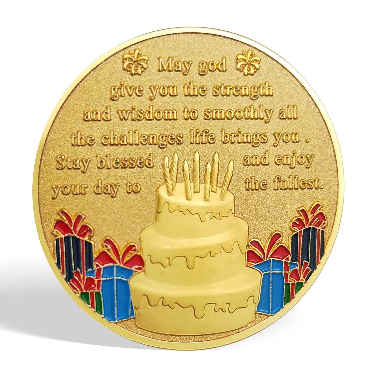 Happy Birthday Coin, Christian Birthday Gifts for Friends for Siblings, Grandson or Granddaughter, Boys & Girls, The girl scatters the flowers mysite