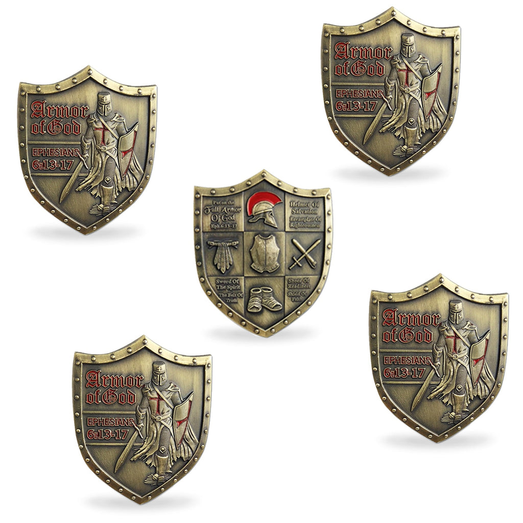5 Pcs Armor of God Military Challenge Coin Gift Set mysite