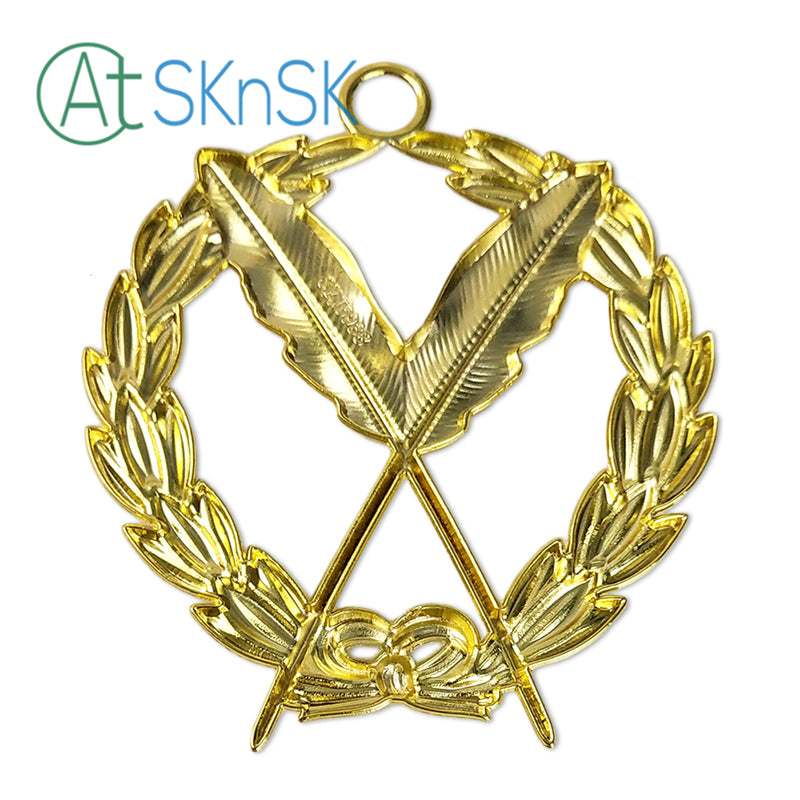 Masonic Secretary Gold Jewel Pendant the Feather Quill mysite