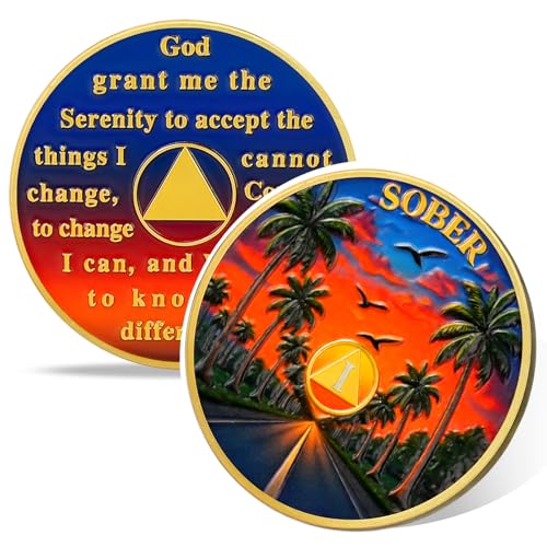 Personalized Sunset Road Sobriety Coin mysite