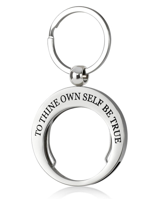 To Thine Own Self Be True Stainless Steel Coin Holder Keychain mysite