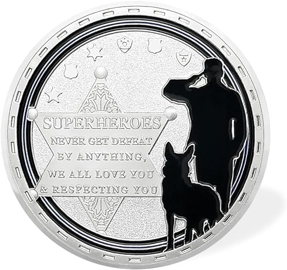 Police Officer Military Thin Blue Line K9 Challenge Coin mysite