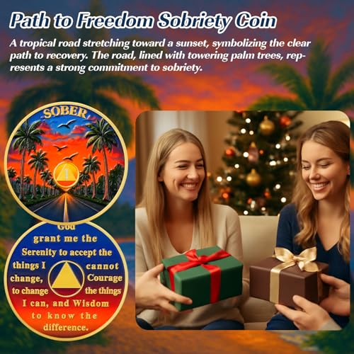 Personalized Sunset Road Sobriety Coin mysite