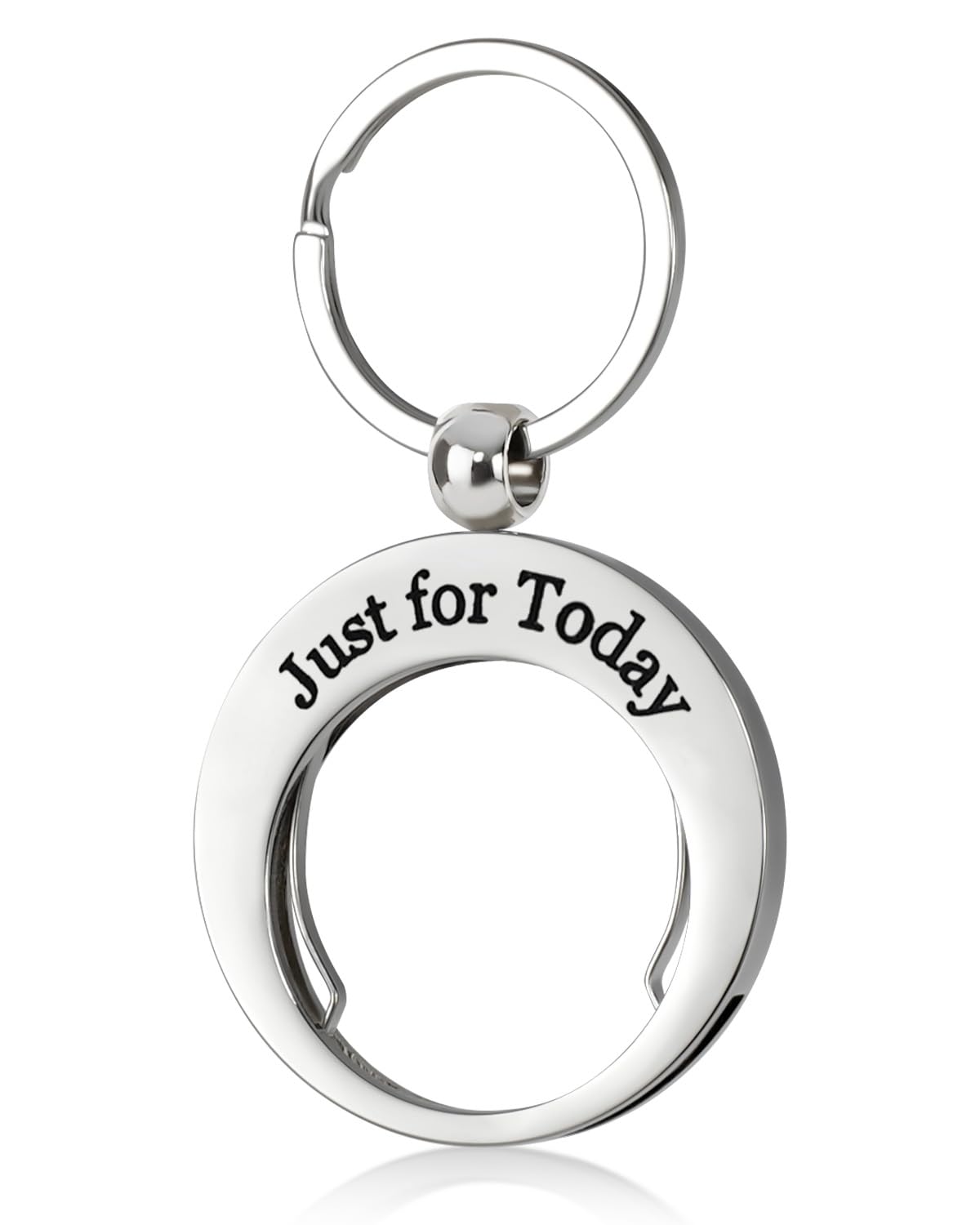 Just for Today Stainless Steels Coin Holder Keychain mysite