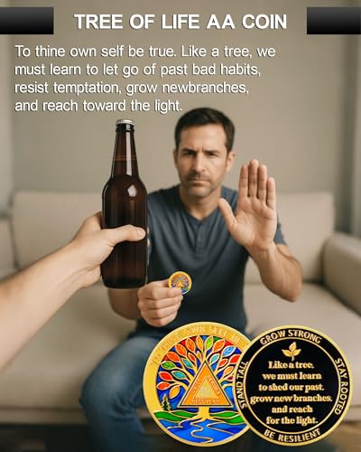 Personalized Stained Glass Tree of Life Sobriety Coin mysite