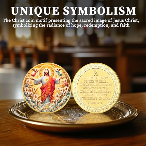 Light of Life Jesus Sacred Heart John 8:12 Bible Challenge Coin mysite