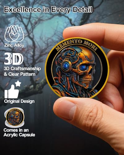 Memento Mori & Tempus Futuristic Mechanical Skull Coin mysite
