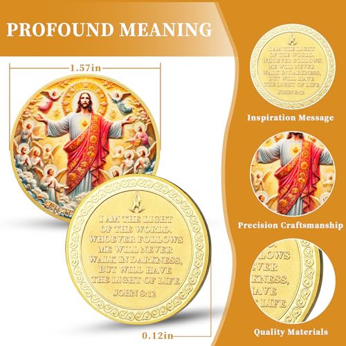 Light of Life Jesus Sacred Heart John 8:12 Bible Challenge Coin mysite