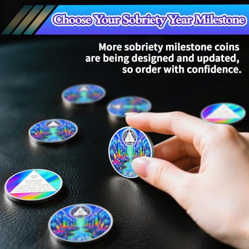 Personalized Colorful Crystal River Sobriety Coin mysite
