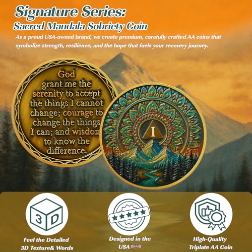 Personalized Sacred Mandala  Sobriety Coin mysite