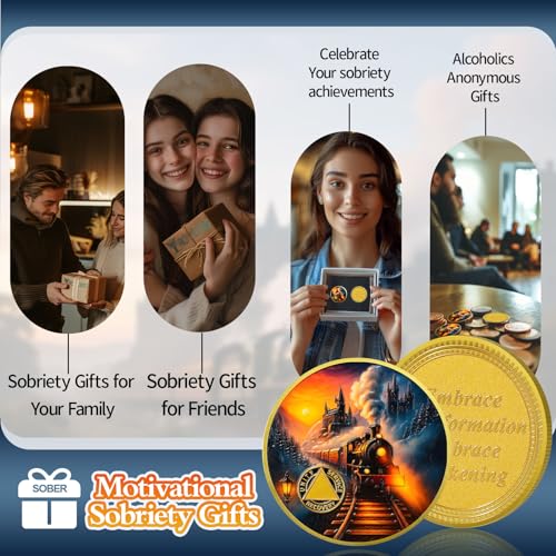 Personalized Embracing Transformation and Awakening Steam Train Sobriety Coin mysite