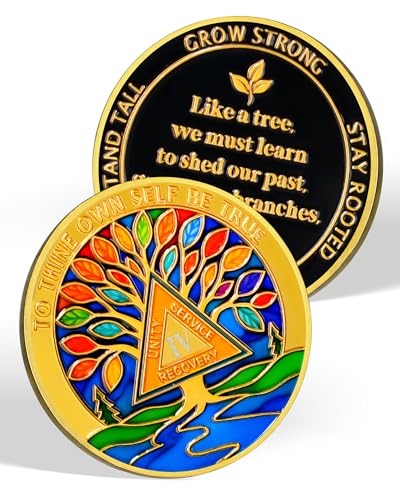 Personalized Stained Glass Tree of Life Sobriety Coin mysite