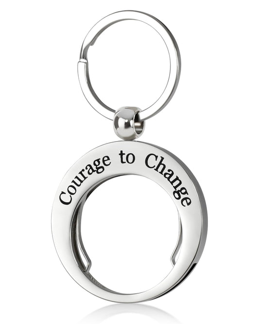 Courage to Change Stainless Steels Coin Keychain Holder mysite