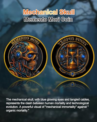 Memento Mori & Tempus Futuristic Mechanical Skull Coin mysite