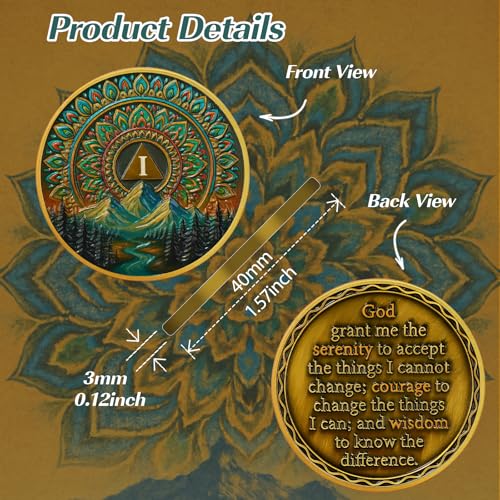 Personalized Sacred Mandala  Sobriety Coin mysite