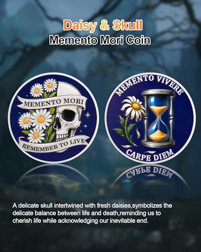 Memento Mori Coin Blooming Daisy Skull Challenge Coins mysite
